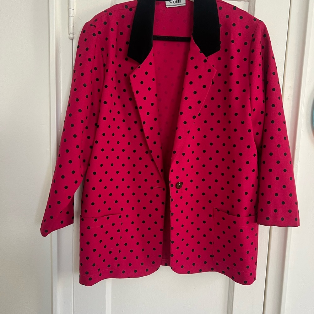 VINTAGE Women's Pink Polka Dot Jacket